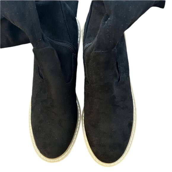 NWOT Nicole Miller Over the Knee Tie Back Black Boots – Sz 8.5 - Picture 5 of 6